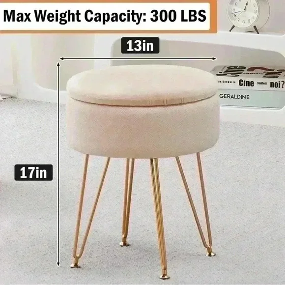 NWT⭐️Storage Ottoman with Adjustable Legs - Picture 2 of 6